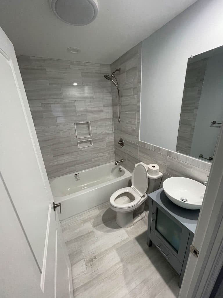 Contemporary bathroom remodel in Fairless Hills, PA by J. Tretter and Sons